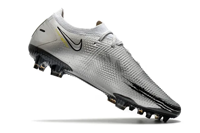 Nike Phantom GT Silver Black Yellow Firm-Ground Soccer Shoes 3