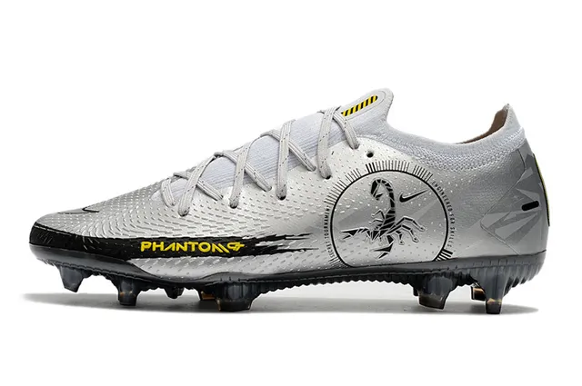 Nike Phantom GT Silver Black Yellow Firm-Ground Soccer Shoes 5