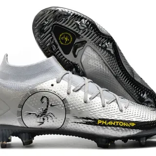 Nike Phantom GT Silver Black Yellow Firm-Ground फुटबॉल जूतো
