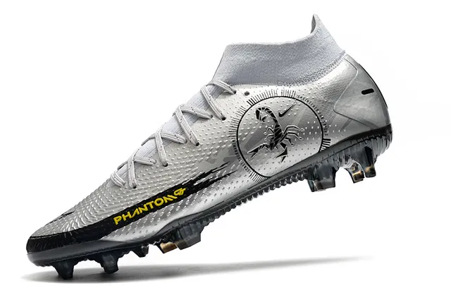 Nike Phantom GT Silver Black Yellow Firm-Ground फुटबॉल जूतো 4