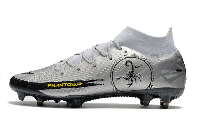 Nike Phantom GT Silver Black Yellow Firm-Ground फुटबॉल जूतো 5