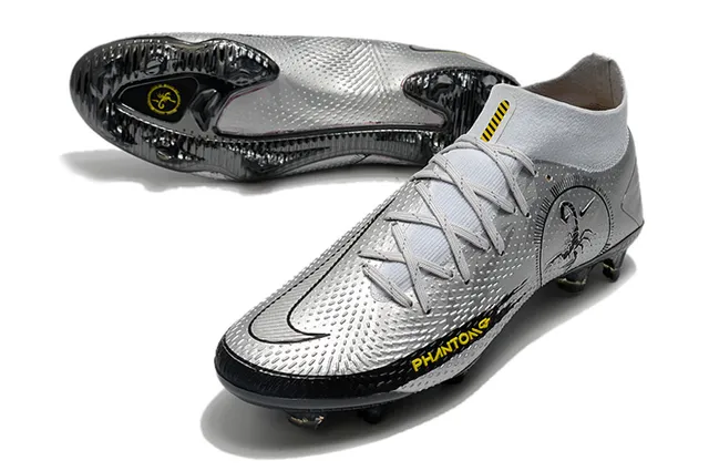 Nike Phantom GT Silver Black Yellow Firm-Ground फुटबॉल जूतো 6