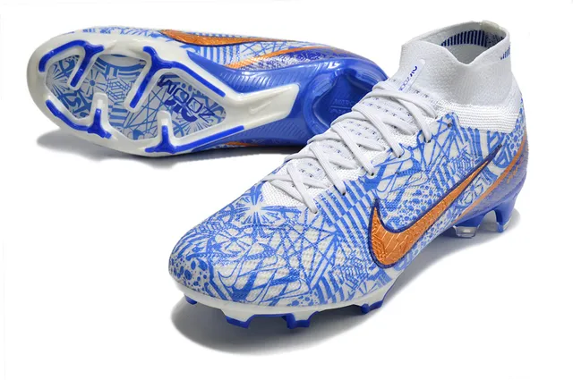 Nike Phantom GT সাদা নীল হাই-কাট সক-ফিট কলার ফার্ম-গ্রাউন্ড সকার শু 7