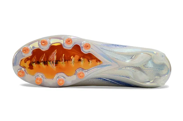 Nike Phantom GT Zapatos de fútbol con upper de alta corte sock-fit y overlay gráfico en blanco y azul para suela firme 6