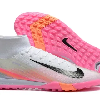 Nike Phantom GT Blanc Rose Sock-Fit Collar Flyknit Upper Gazon Chaussures de football
