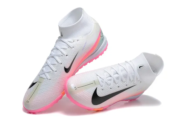 Nike Phantom GT White Pink Sock-Fit Collar Flyknit Upper Turf Soccer Shoes 3