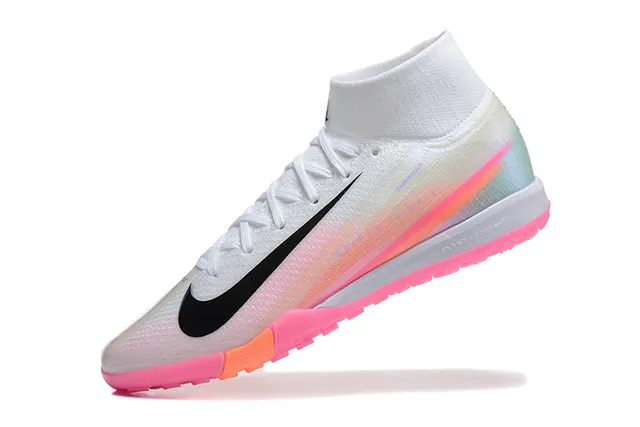 Nike Phantom GT White Pink Sock-Fit Collar Flyknit Upper Turf Soccer Shoes 5