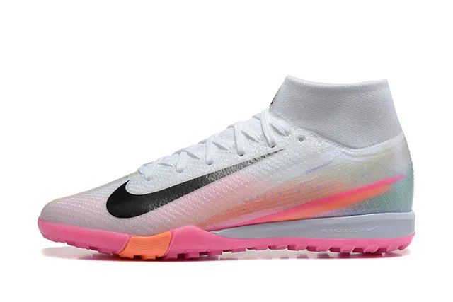 Nike Phantom GT White Pink Sock-Fit Collar Flyknit Upper Turf Soccer Shoes 10