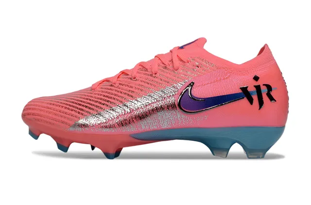 Nike Chaussures de football avec upper en tricot rose bleu, lacets asymétriques pour terrain ferme 6
