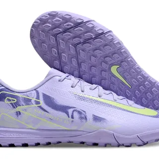 Nike Sapatos de futebol turf de corte baixo com upper de malha sintética em roxo e verde
