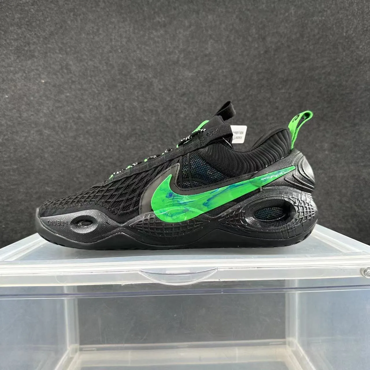 Nike Chaussures de Basketball Violet Blanc Maille Knit Supérieure Overlay Swoosh Transparente 3