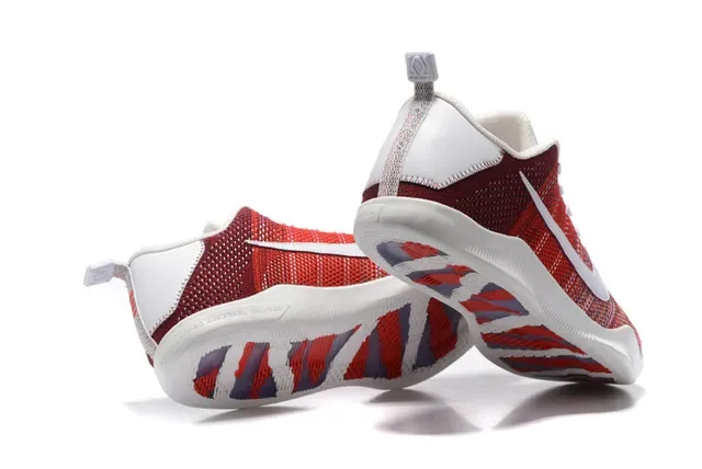 Tênis de basquete Nike upper de malha vermelho e branco low-top 2