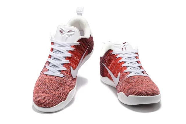 Tênis de basquete Nike upper de malha vermelho e branco low-top 3