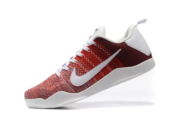 Tênis de basquete Nike upper de malha vermelho e branco low-top 4