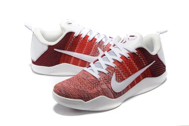 Tênis de basquete Nike upper de malha vermelho e branco low-top 5