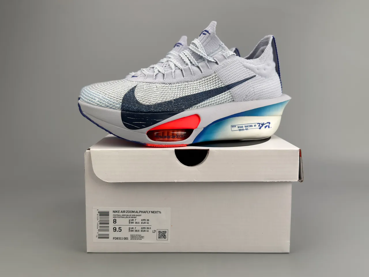 Nike Road Racing AF Chaussures de course Gris clair Marine Orange 2