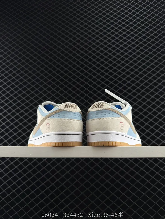 Nike SB Dunk Low Beige Blue Daim et Textile Chaussures de Skateboard 3