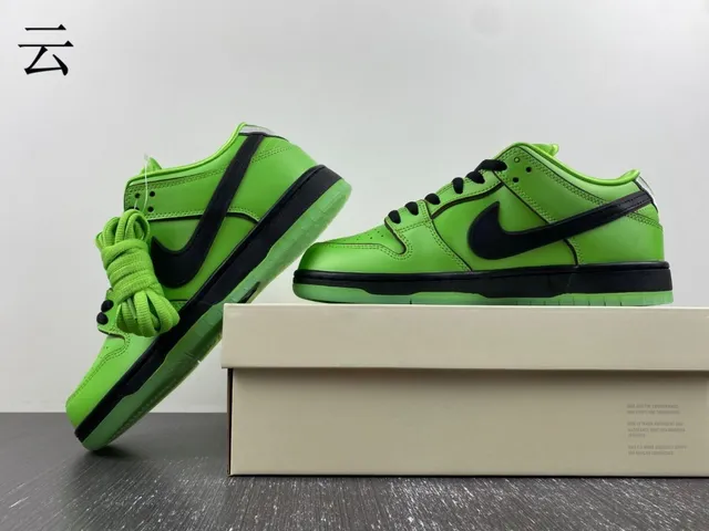 Nike SB Dunk Low Lime Green Black Skateboard Shoes 12