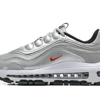 Nike فضي أسود معدني اصطناعي/شبكي العلوي مرئي طول كامل Air Unit أحذية رياضية نمط حياة