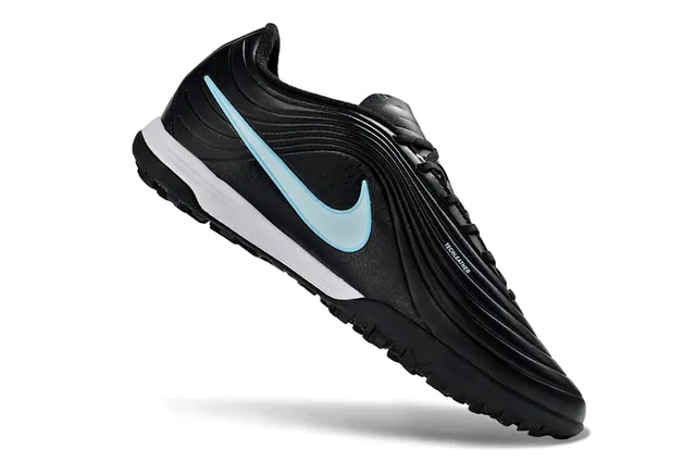 Nike Tiempo Legend أسود/أزرق فاتح العشب الصناعي أحذية كرة القدم 11