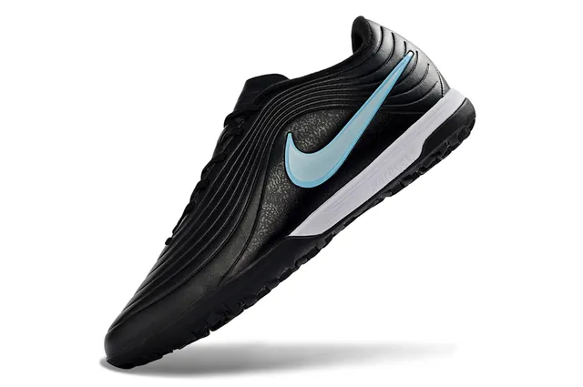Nike Tiempo Legend أسود/أزرق فاتح العشب الصناعي أحذية كرة القدم 12