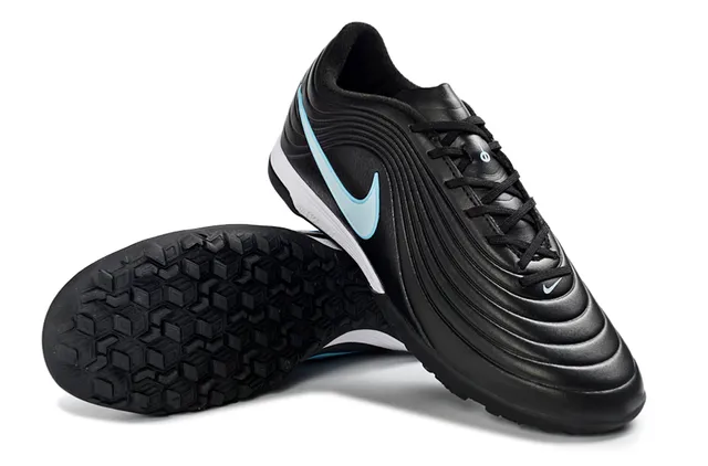 Nike Tiempo Legend أسود/أزرق فاتح العشب الصناعي أحذية كرة القدم 13
