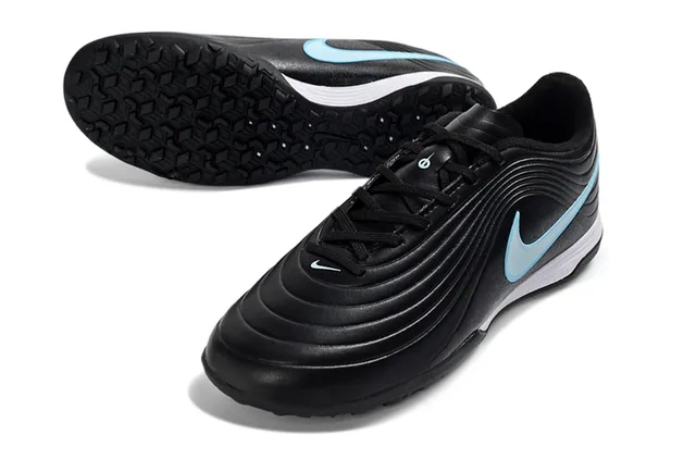 Nike Tiempo Legend أسود/أزرق فاتح العشب الصناعي أحذية كرة القدم 14