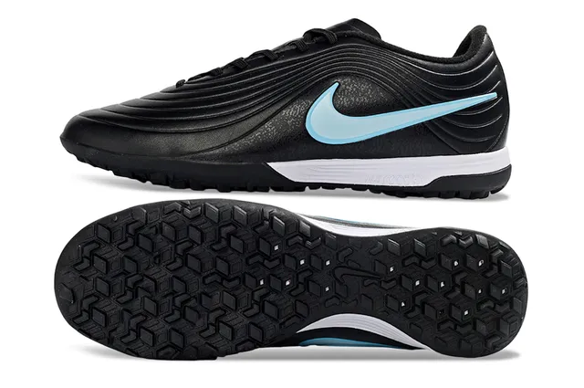 Nike Tiempo Legend أسود/أزرق فاتح العشب الصناعي أحذية كرة القدم 16