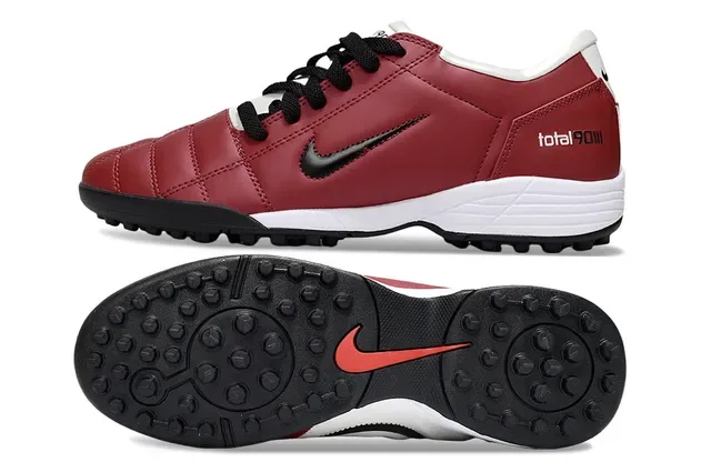 Nike Total 90 III বার্গান্ডি সাদা কালো টার্ফ ফুটবল জুতা 4