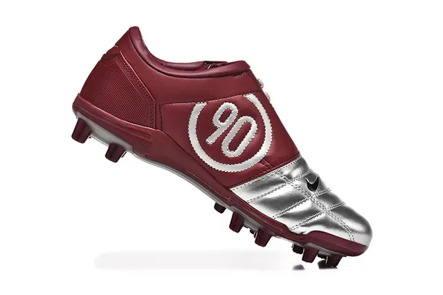 Nike Total 90 III Argent métallique et Bordeaux Semelles Firme Chaussures de Football 3
