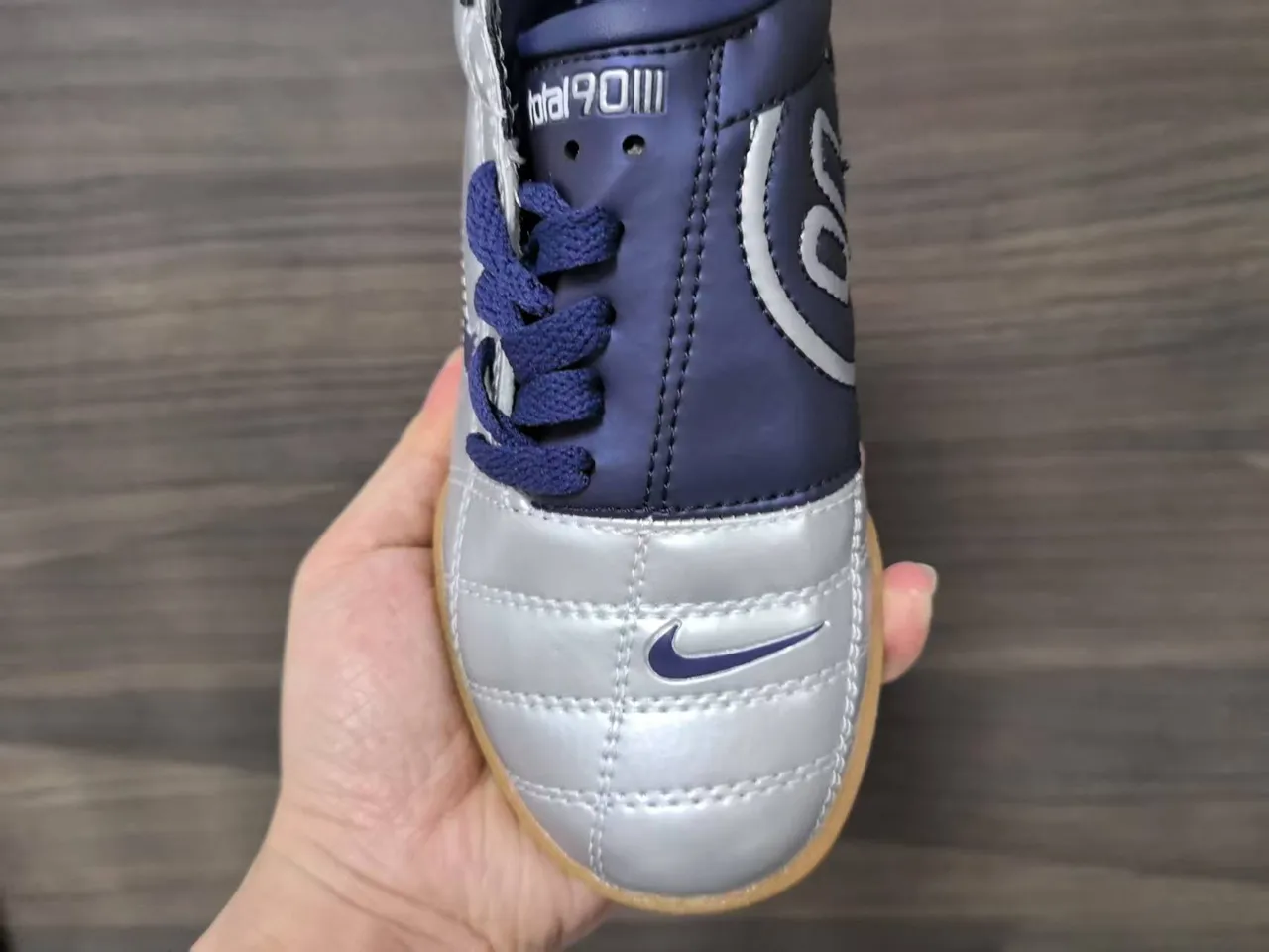 Nike Total 90 III চাঁদি নেভি ইন্ডোর সকার জুতো 5