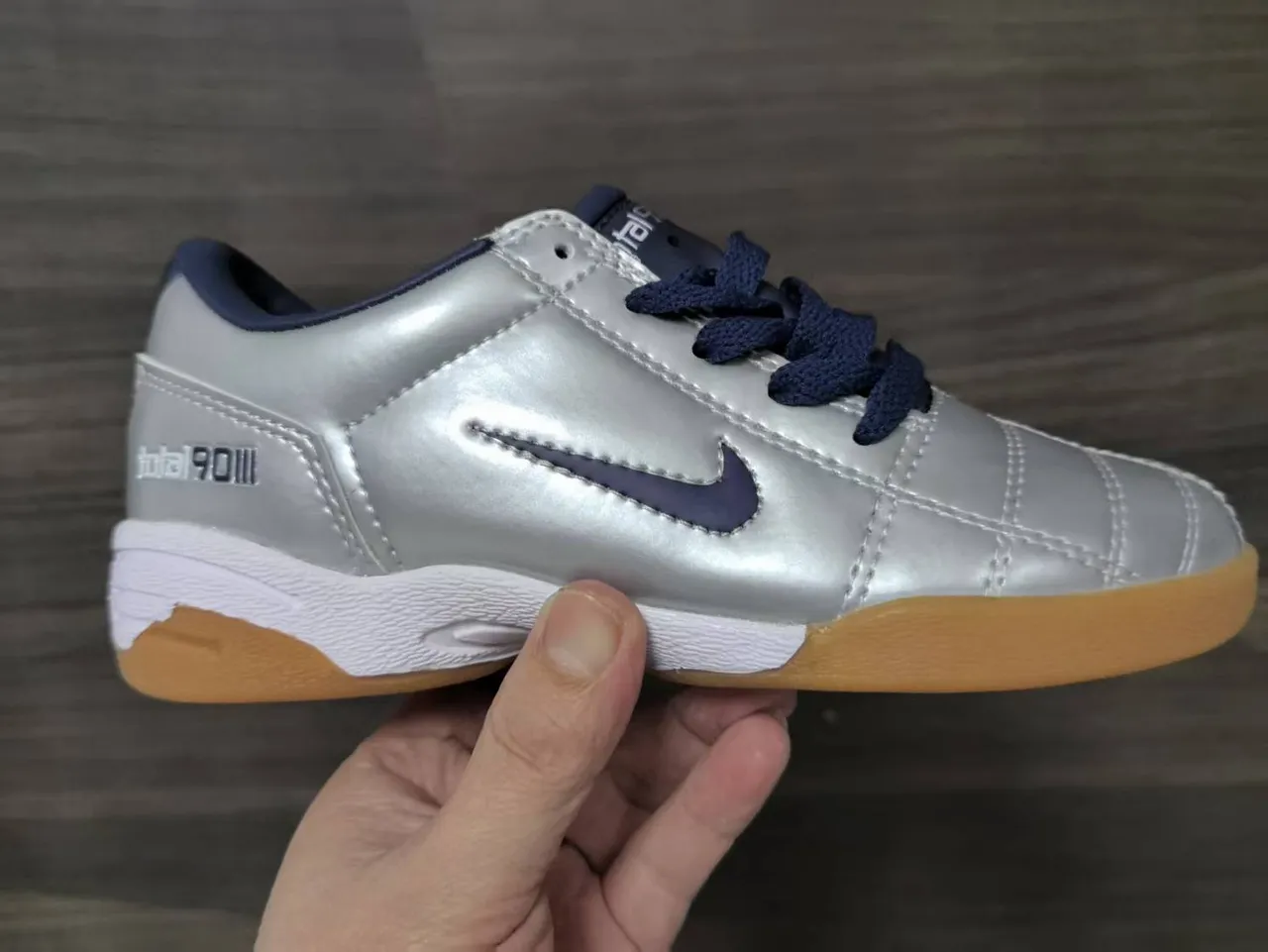 Nike Total 90 III চাঁদি নেভি ইন্ডোর সকার জুতো 7