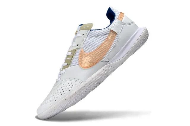 Nike Tênis Branco Beige Low-Top Perfurados De Couro E Malha Superior 3