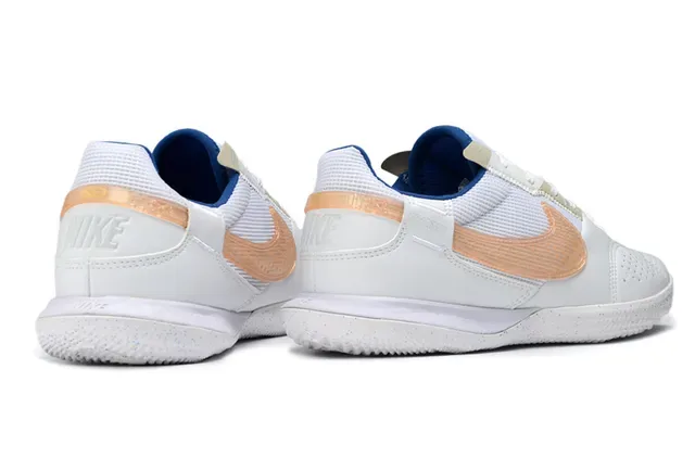 Nike Tênis Branco Beige Low-Top Perfurados De Couro E Malha Superior 5