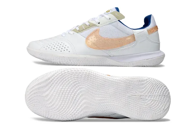 Nike Tênis Branco Beige Low-Top Perfurados De Couro E Malha Superior 6