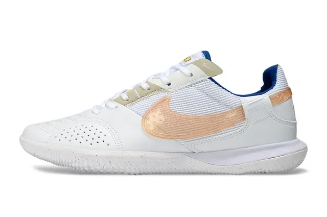 Nike Tênis Branco Beige Low-Top Perfurados De Couro E Malha Superior 7