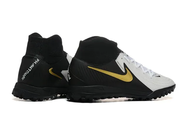 Nike Chaussures de football turf synthétiques texturisées blanc noir haut-coupé col chaussette 2