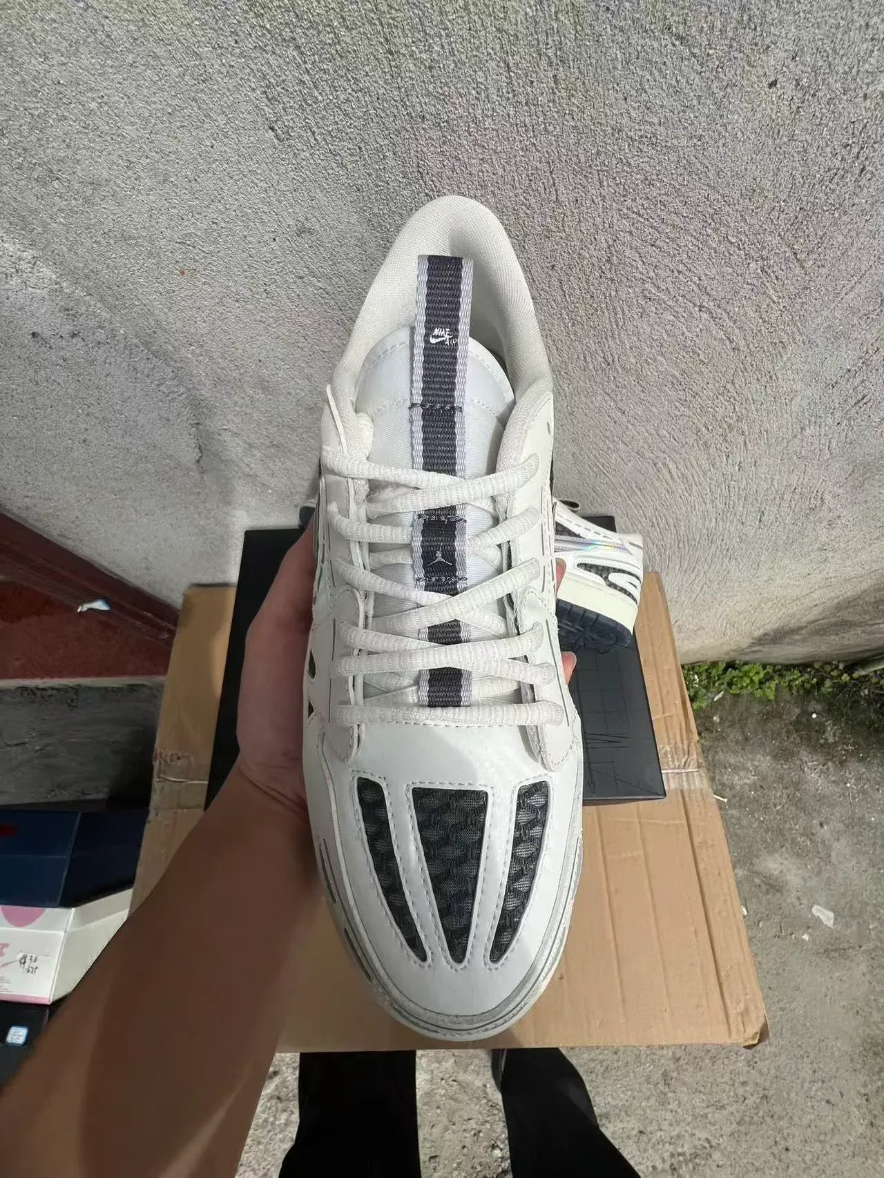 Sneakers Nike Blanc Noir Couches Synthétiques Iridescentes Swoosh 3