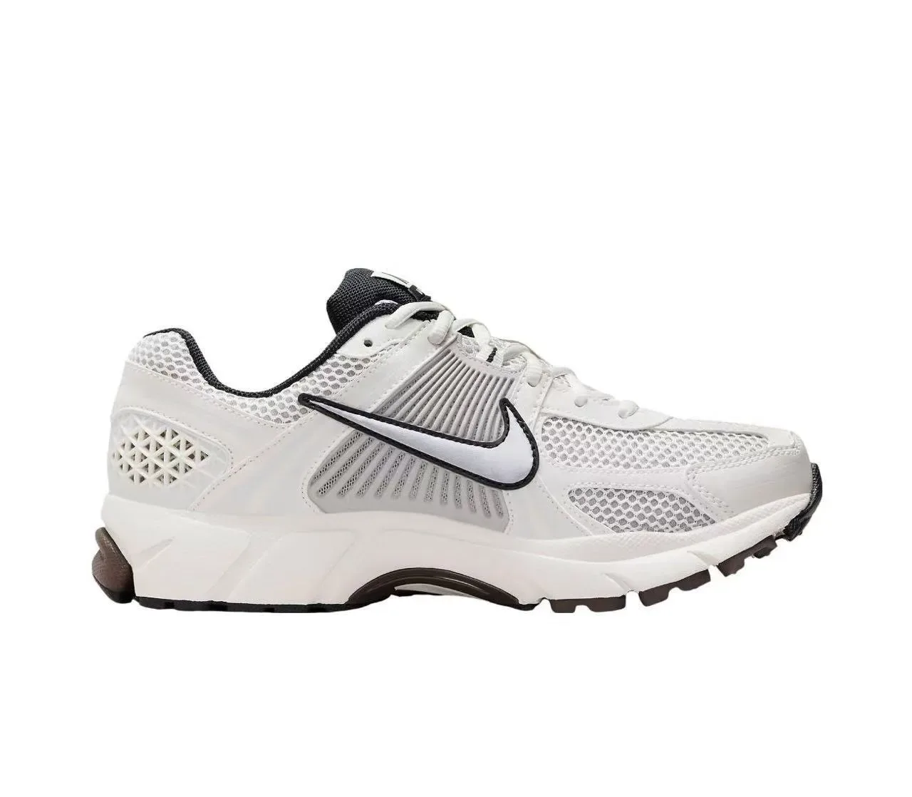 Nike White Black Mesh Upper Segmented Cushioned Midsole Running Shoes 5