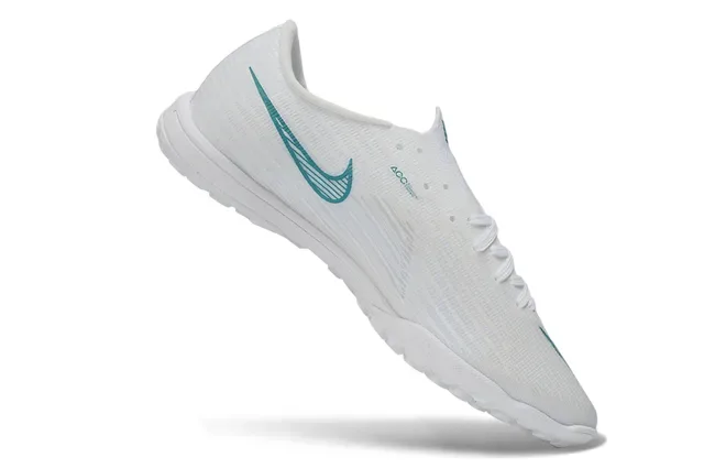 Nike White Blue Flyweave Knit Upper Teal Gradient Swoosh Turf Soccer Shoes 2