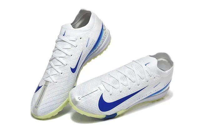 Nike White Blue Knit Upper Outsole Turf Soccer Shoes 2