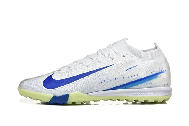 Nike White Blue Knit Upper Outsole Turf Soccer Shoes 10