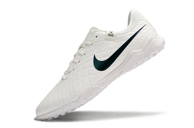 Nike White Blue Quilted Diamond-Panel Upper Iridescent Swoosh Artificial-Grass Soccer Shoes 3