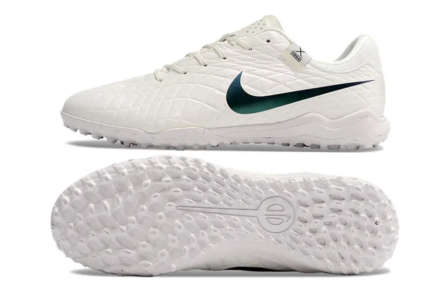Nike White Blue Quilted Diamond-Panel Upper Iridescent Swoosh Artificial-Grass Soccer Shoes 5