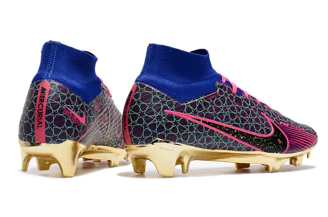 Nike Zapatillas de fútbol con empeine alto con ajuste de calcetín, suela metálica de placa y superficie de firme 10