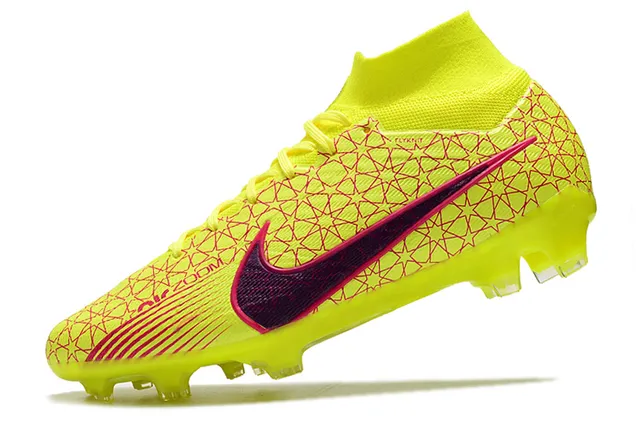 Nike Zapatillas de fútbol con empeine alto con ajuste de calcetín, suela metálica de placa y superficie de firme 19
