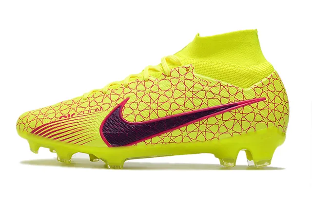 Nike Zapatillas de fútbol con empeine alto con ajuste de calcetín, suela metálica de placa y superficie de firme 20