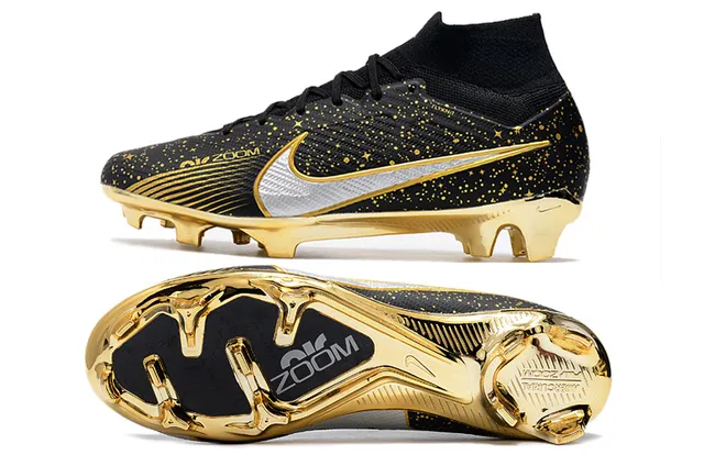 Nike Zapatillas de fútbol con empeine alto con ajuste de calcetín, suela metálica de placa y superficie de firme 23