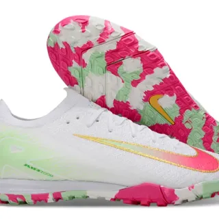 Nike Branco Multicolor Tricô Superior Camo Sola Grama Sapatos de Futebol