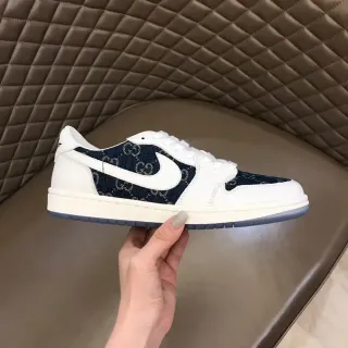 Nike أبيض بحري لوتوب بألواح الدنيم سنيكرز لايف ستايل